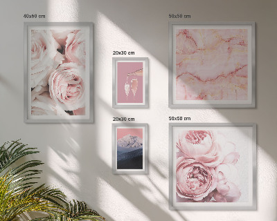 Billedkomposition til væg Elegant accent med lyserøde blomster