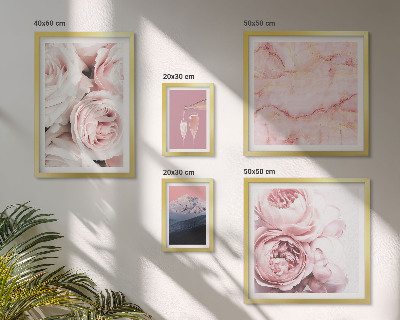 Billedkomposition til væg Elegant accent med lyserøde blomster