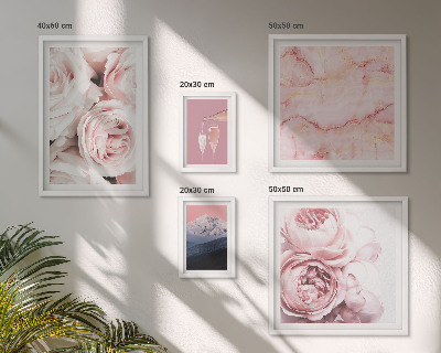 Billedkomposition til væg Elegant accent med lyserøde blomster
