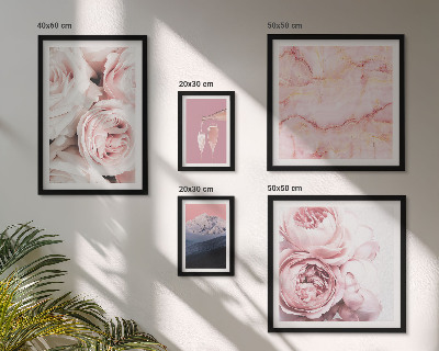 Billedkomposition til væg Elegant accent med lyserøde blomster