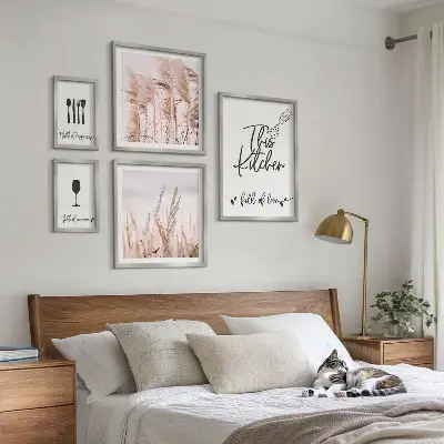 Billedsæt til sofa med boho køkkenmotiv