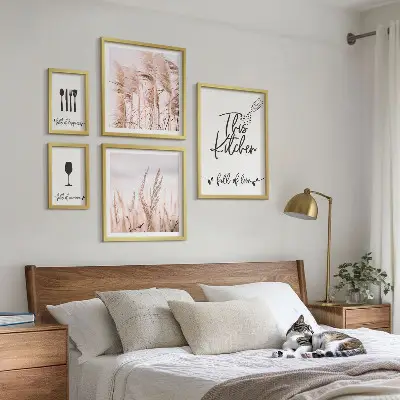 Billedsæt til sofa med boho køkkenmotiv