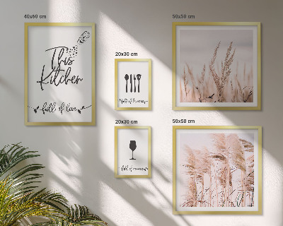 Billedsæt over sofa Boho-køkken elsker at lave mad