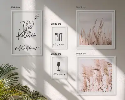 Billedsæt til sofa med boho køkkenmotiv