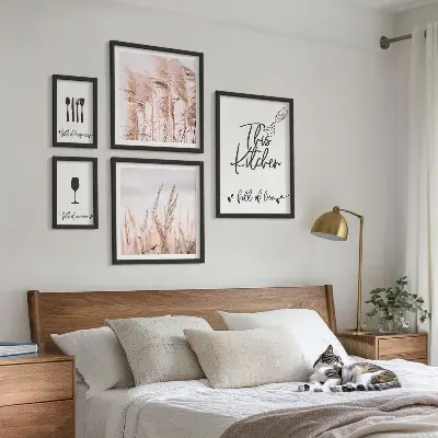 Billedsæt til sofa med boho køkkenmotiv