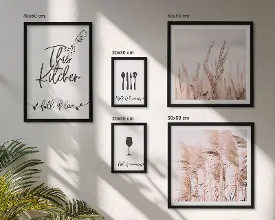 Billedsæt til sofa med boho køkkenmotiv