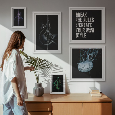Billedsæt over sofa Abstrakte kreative motiver