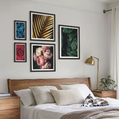 Billedkomposition til væg Planteblomstermotiver