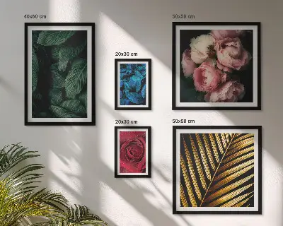 Billedkomposition til væg med planteblomstermotiver