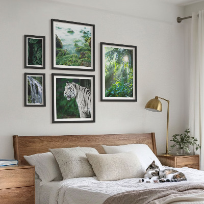 Billedsæt over sofa Tropiske naturdyr