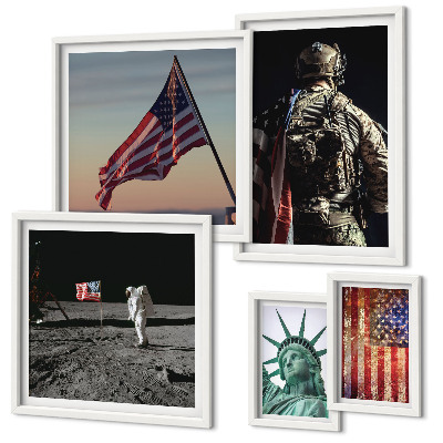 Billedsæt over sofa Amerikansk symbolik i historien