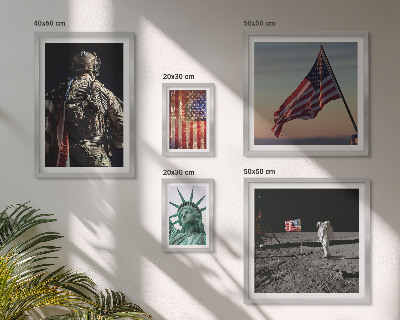 Billedsæt over sofa Amerikansk symbolik i historien