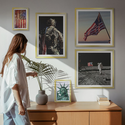 Billedsæt over sofa Amerikansk symbolik i historien