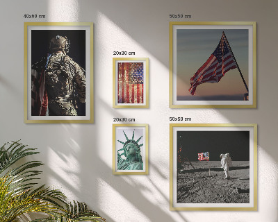 Billedsæt over sofa Amerikansk symbolik i historien