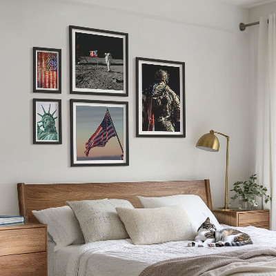 Billedsæt over sofa Amerikansk symbolik i historien