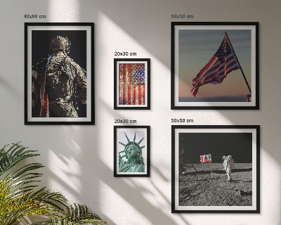 Billedsæt over sofa Amerikansk symbolik i historien