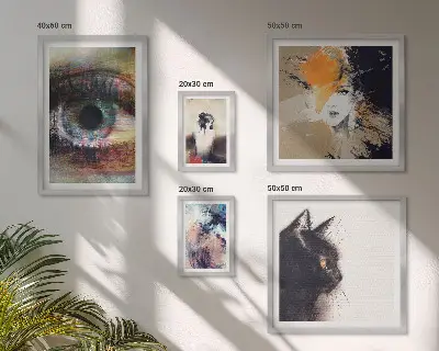Billedkomposition til væg moderne abstrakt portrætkunst
