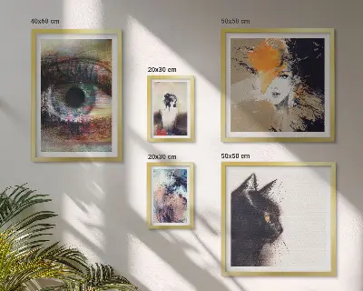 Billedkomposition til væg moderne abstrakt portrætkunst