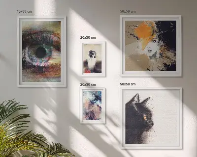 Billedkomposition til væg moderne abstrakt portrætkunst