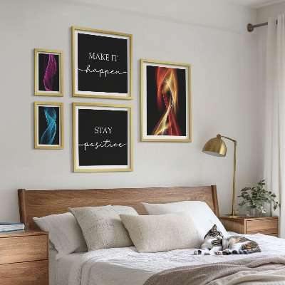 Billedsæt over sofa Citater, lysmønstre, inspirationer