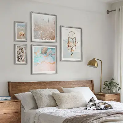 Billedsæt over sofa boho drømme med strand og natur