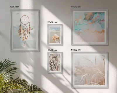 Billedsæt over sofa boho drømme med strand og natur
