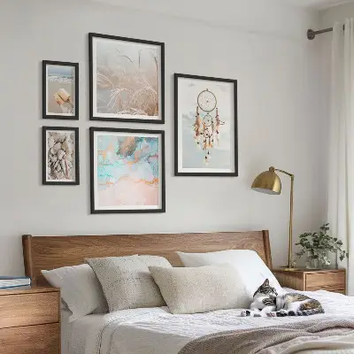 Billedsæt over sofa boho drømme med strand og natur