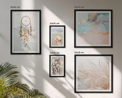 Billedsæt over sofa boho drømme med strand og natur