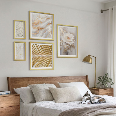 Billedsæt over sofa Stilfulde blomstermotiver