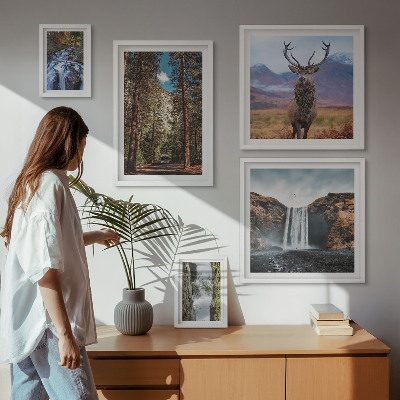 Billedsæt over sofa Landskaber vandfald natur