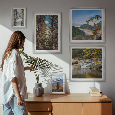 Billedkomposition til væg Bjerglandskaber og vild natur