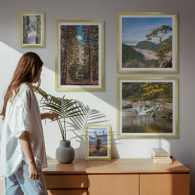 Billedkomposition til væg Bjerglandskaber og vild natur
