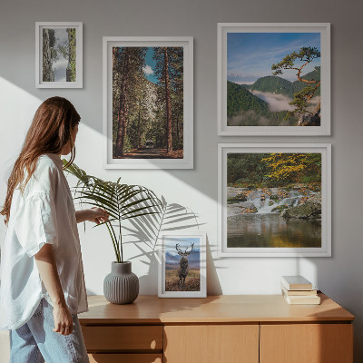 Billedkomposition til væg Bjerglandskaber og vild natur