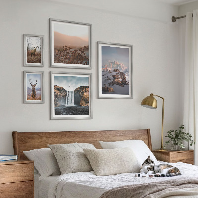 Billedsæt over sofa Bjerglandskaber vilde dyr