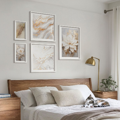 Billedsæt over sofa Elegante blomsterkompositioner