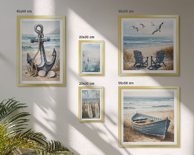 Billedsæt over sofa Inspirationer til stil ved havet, hav og strand