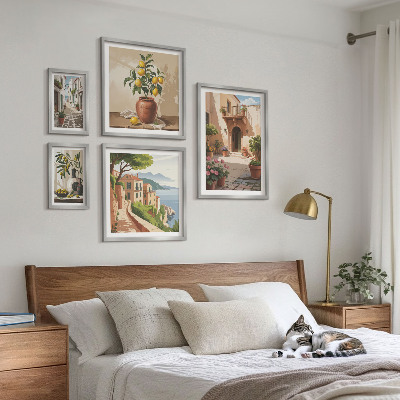 Billedkomposition til væg Gadeblomster i middelhavsstil