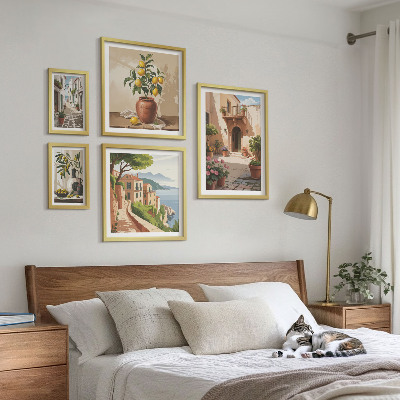 Billedkomposition til væg Gadeblomster i middelhavsstil