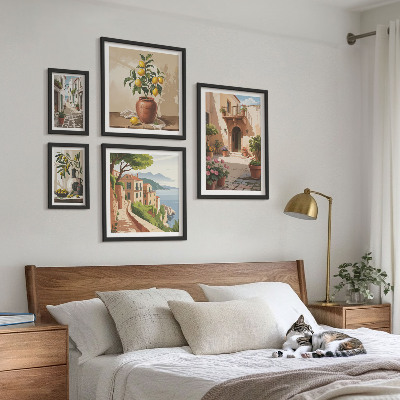 Billedkomposition til væg Gadeblomster i middelhavsstil