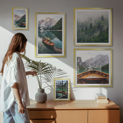 Billedsæt over sofa Rolige bjergsøer både