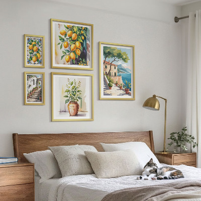 Billedkomposition til væg Landskaber med citrustræer og vegetation
