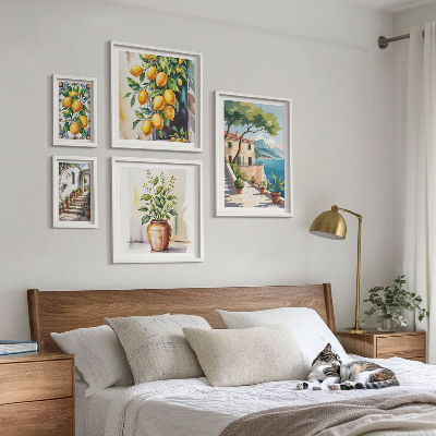 Billedkomposition til væg Landskaber med citrustræer og vegetation