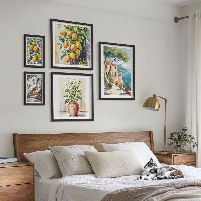 Billedkomposition til væg Landskaber med citrustræer og vegetation