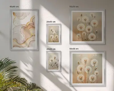 Billedsæt til sofa motiver af delikat natur