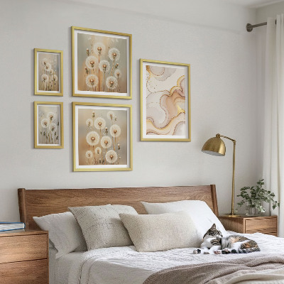 Billedsæt over sofa Blomstermotiver af delikat natur