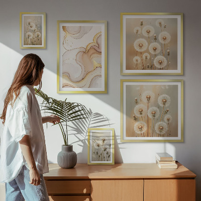 Billedsæt over sofa Blomstermotiver af delikat natur