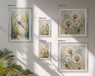 Billedsæt over sofa Blomsterguldsmede i naturstil