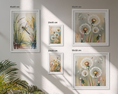 Billedsæt over sofa Blomsterguldsmede i naturstil