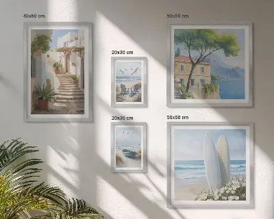 Billedsæt over sofa med flot udsigt over havet