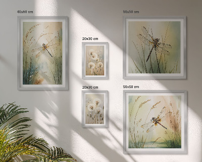 Billedkomposition til væg Boho naturmotiver med guldsmede